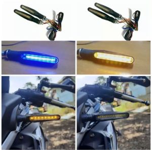 Lampu Sein Sen LED Lidi Stick Running Waterproof Universal Semua Motor (Sein Lidi) Vario New Aerox Cbr Cb Vixion Satria Sonic Mx King RxKing Byson Klx Crf Ninja Adv Vario New X-Ride Wr155 Tiger Megapro Ninja RR CBR 250RR Sein Running LED Matic Bebek Sport