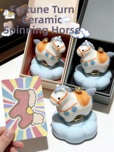 MEYGOROOM | Rotating Small Horse Ceramic Decorative Object