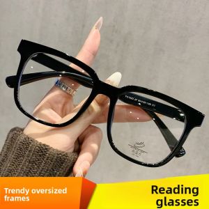 Comfortable Large Frame Fashionable Reading Glasses Womens Slimming Natural Look Korean Style Metal Frame Bifocal Glasses
