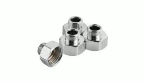 Water Line Adapter 4 PCS Fittings in 1/2" Female to 3/8" Male Reducer Adapter Compression Fitting for Kitchen Bathroom Faucet Supply Hose Stop Valve Adapter Connector With Rubber Washer