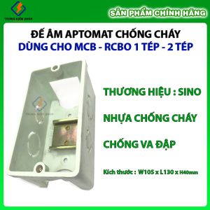 Đế âm aptomat sino - đế âm tường chống cháy cho aptomat RCBO - MCB 1 tép 2 tép
