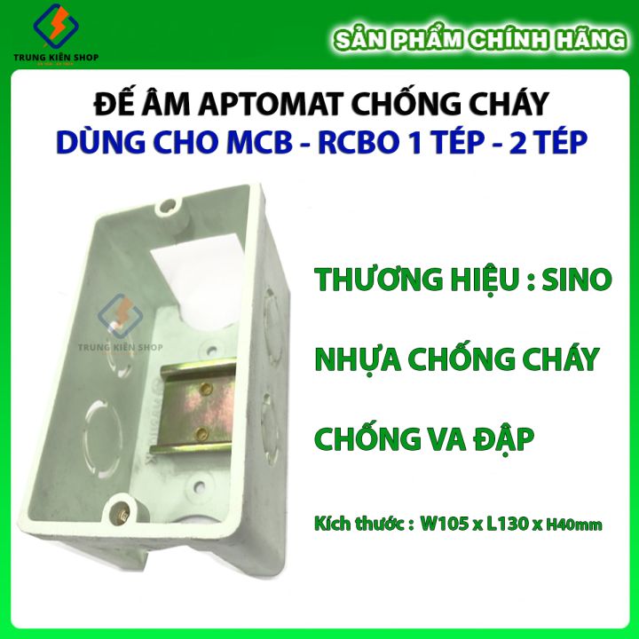 Đế âm aptomat sino - đế âm tường chống cháy cho aptomat RCBO - MCB 1 ...