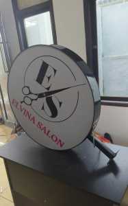 Plang nama toko Akrilik Bulat Diameter 50cm Bebas disen