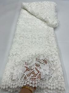 African Milk Silk Cord Lace Fabric 2026 High Quality 5 Yards Nigerian French Mesh Chemical Lace For Wedding Dress Sewing