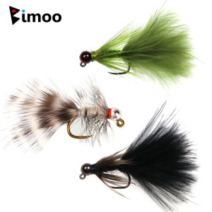 4~6pcs #10 #12 Fast Sinking Tungsten Barbless Jig Woolly Bugger Streamer Barbed Bugger Tan Jig Nymph Fly Trout Bass Fishing Lure