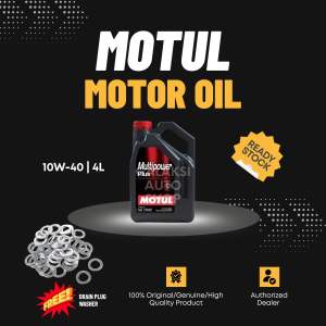 MOTUL Multipower Plus 10W-40 High-Performance Engine Oil 4L with Free Drain Plug Washer