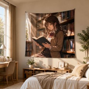 VIKAMA Hoa Anh Đào Anime Tấm Thảm Hoàng Hôn Hoa Treo Tường Mềm Mại Thẩm Mỹ Trang Trí Cho Bé Gái Phòng Ngủ Ký Túc Xá Polyester Không Dệt