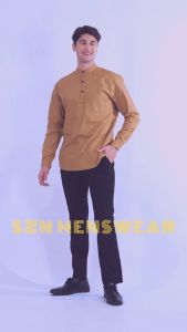 Szn - Kemeja Koko Pria Lengan Panjang | Kemeja Koko Lilac Pria Premium