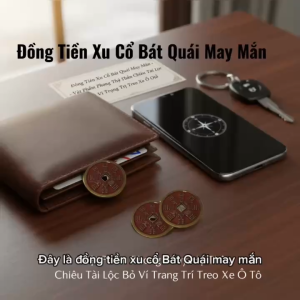 Set 5 Đồng Xu Bát Quái Đồng Cổ - Đồng Tiền Phong Thủy May Mắn Hóa Giải Vận Hạn Tài Lộc Hanh Thông