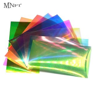 MNFT 4Pcs Fly Tying Rainbow Film Sabiki Rig Making Shrimp Flash Back Wings Scud Nymph Fly Tying Materials