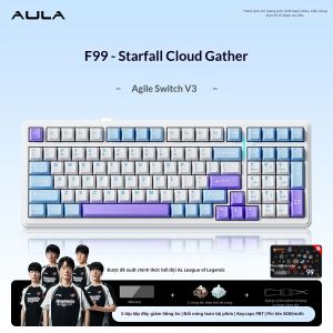 AULA | Bàn Phím Cơ Học Tùy Chỉnh Aula F99 Pro Bố Cục 98 Phím Không Dây Bluetooth Ba Chế Độ Yên Tĩnh Dùng Cho Văn Phòng Và Chơi Game E-Sports