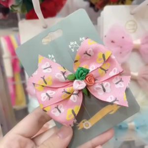 Kẹp tóc cho bé nơ ruy băng gân KT01 phụ kiện handmade cho bé gái quà tặng điệu đà xinh xinh cho bé gái