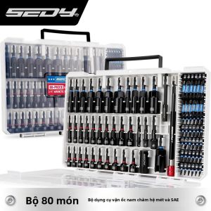 Bộ Tua Vít Từ Tính Cao Cấp SEDY 80 Món - Hệ Mét & SAE Với Bộ Chuyển Đổi Đầu Nối Giá Đỡ Mũi Vít Tua Vít Cánh Mũi Vít Lực Dùng Cho Sửa Chữa Ô Tô