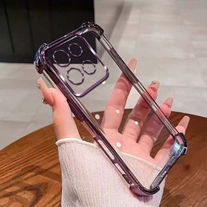 Luxury Plating Edge Clear Soft Case For Motorola Moto G77 G67 G86 G56 G66J/Y G84 G54 Edge 70 Fusion 60 Pro 50 Protect Back Cover