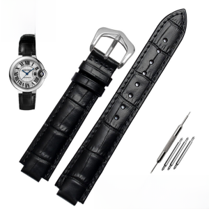 CARTIER Blue Air Balloon Watchband Female Model Leather Buckle Middle Thickness Matte Finish Butterfly Double Buckle Clasp