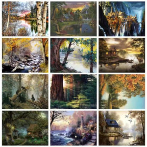 BILIBILI | 1000 Pieces Jigsaw Puzzle Autumn Forest Landscape Colorful Fall Trees Scene For Adults Brain Teaser Family Game Gift
