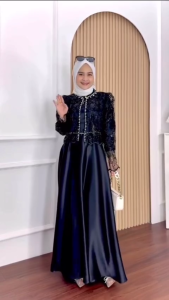 sakura dress kondangan gaun pesta brukat mix velvet premium gamis model terbaru mewah elegant mewah minimalis vintage koreanstyle gamis malaysia