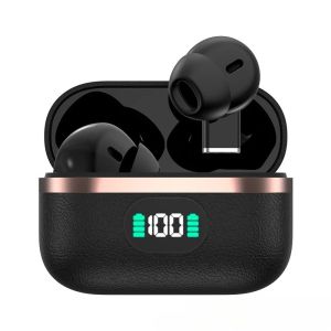Open-Ear Ear Clip Wireless Earbuds Bone Conduction-Inspired Bluetooth Headphones Touch Control LED Sports Headsets with Mic