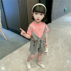 SETELAN ANAK PEREMPUAN IMPORT KOREAN STYLE BLOUSE VEST SHORTS PANT