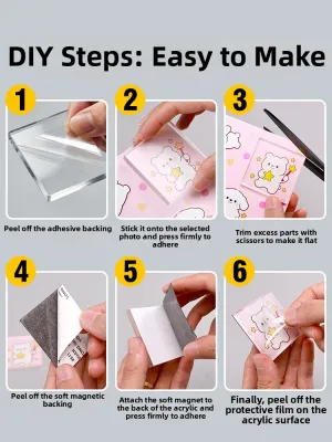 QIANGBIAO | Transparent Acrylic DIY Fridge Magnet Accessories