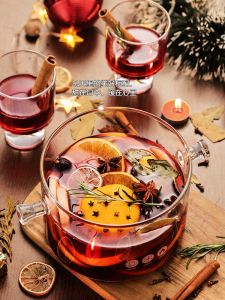 Menghan Heat Resistant Glass Hot Wine Pot Set for Winter Tea Brewing And Fruit Cooking High Temperature Resistant Tea Kettle