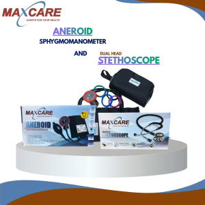 MAXCARE Aneroid Sphygmomanometer and Dual Head Stethoscope I Manual BP Monitor I BP Premium Set