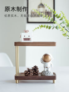 Small Solid Wood Desktop Organizer Shelf Entrance Hall Multi-layer Storage Rack Perfume Makeup Skincare Display Nordic Style