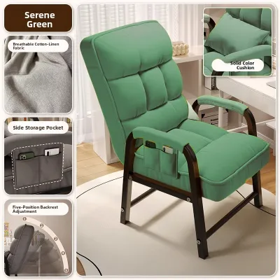 Lazy Sofa Bedroom Computer Chair Backrest Study Seat Single Person Living Dormitory Home Use Comfortable High Elasticity Sponge