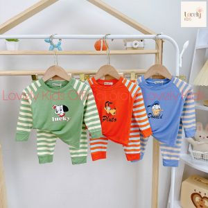 [Hot] Đồ Bộ Thun Lạnh Dài Tay Cho Bé Trai Bé Gái 8-19kg MINKY MOM Bộ Đồ Dài Tay Thu Đông Cho Bé Trai Gái DÀI SỌC RAPLAN Lovely Kids Official Store