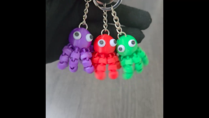 [Ready Stock] 3D Printed Articulated Octopus Keychain Cute Fidget Toy Stress Relief Gift - Mini Squishy Octopus Keyring