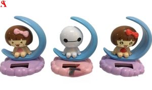 Pajangan Solar Dashboard Motif Bulan Aksesoris Interior Mobil Motif Lucu Unik Kitty Putri Doraemon