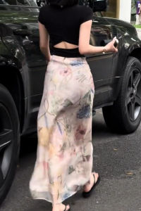 MANMI | Vintage Floral Style Maxi Skirt