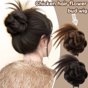 Y2K Woman Bun Hairstyle Wig Claw Clip Natural Fluffy Low Bun Head Clip Wig Extension Hairpiece Hairpin High Quality Looking Synthetic Hairpiece Girl Trendy Hair Accessories