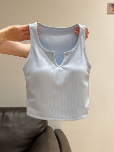 เสื้อกั๊กสปอร์ตแขนกุดสำหรับผู้หญิง ทรงเข้ารูป ทรงปกติ ฤดูร้อน 2025 คอวี ทรงเข้ารูป แขนกุด ทรงเข้ารูป สำหรับผู้หญิง