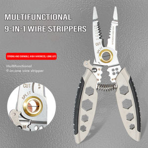 9 In1 Wire Stripper Pulley Design Multi-function Electrician Wire Splitter Wire Winding Pliers Crimping Pliers Hand Tool