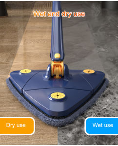 [360° Rotation] Multifunctional Mops Hands-free Triangular Twist Mop Household Adjustable Mops