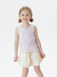 Marc&Janie | Heart Print Elastic Ribbed Girls Tank Top