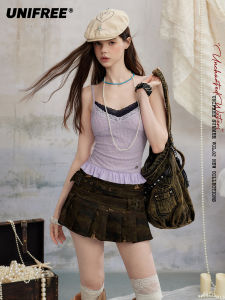 Unifree | Color Blocking Lace and Mesh Patchwork Tank Top