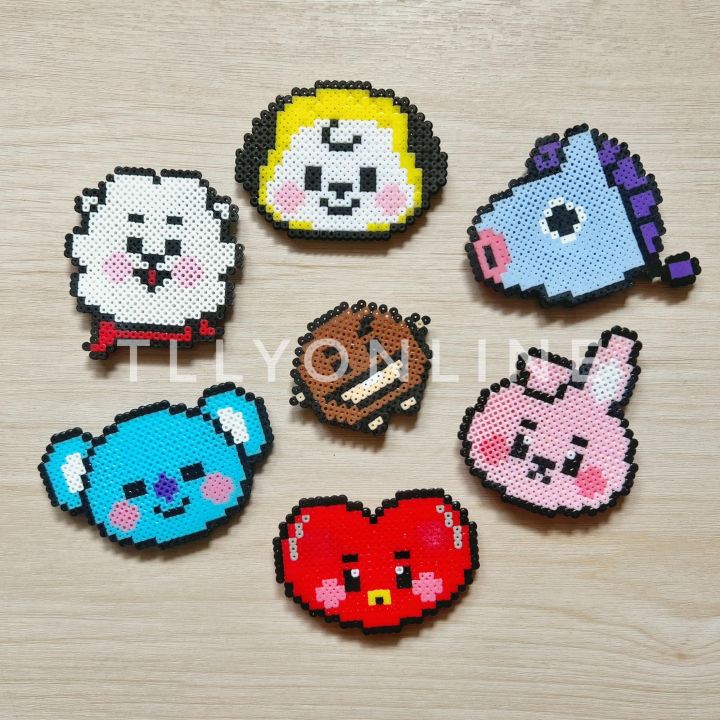 Bead Art Hama Beads Bt21 Pixel Bt21 Hama Beads Bts Perler New - Main Image