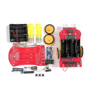 DIY Welding Kit Ultrasonic Distance Measurement Obstacle Avoidance Car Intelligent Track Line Robot Electronic Soldering Kits