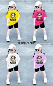 [LM06] Combo 4 bộ quần legging in hình cô bé tóc xù đáng yêu cho bé gái chất cotton xu từ 9-40kg