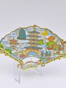 Hangzhou AR Metal Fridge Magnet Travel Souvenir Building Pattern Creative Cultural Gift Fridge Sticker Tourist Memorabilia