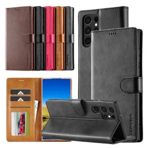Flip Leather Case for Samsung Galaxy S26 Ultra s25 Edge Plus S24 S23 Fe S22 Kickstand Cash Card Slots Wallet Phone Cover Etui
