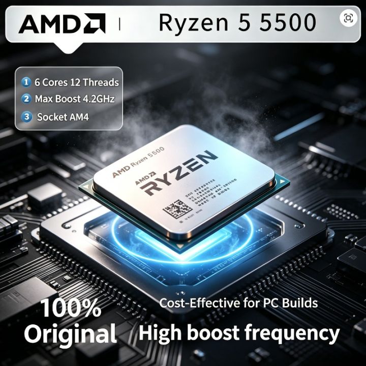 AMD | AMD R5 5500 CPU Processor 100% Brand New Ryzen 5 5500 6-Core
