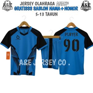 jersey anak usia 5-13tahun gratis sablon nama+nomor
