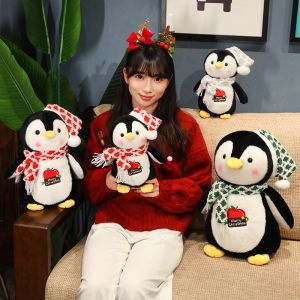 JOJO CASTLE 2025 Merry Christmas Penguin 25/35/45cm Cute Penguin Plush Toy Doll Soft Stuffed Animal Toys Pillow Kawaii Children Kids Christmas Gift for Kids Girls Decoration 圣诞节礼物 企鹅公仔