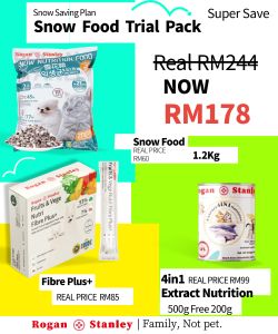 (Trial Pack)ROGAN STANLEY 4in1 Extract Nutrition Pet Food Health Cat Dog Dry Wet Digestion Skin Fur Loss Picky Eater Anjing Kucing Makanan Supplement Fibre Plus Fiber Fish Oil Omega Piobiotic Shark Bone Licithin Snow Food