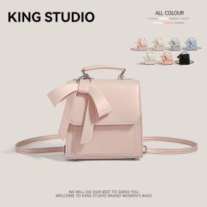 Fashionable College Style Butterfly Knot Womens Backpack Versatile Handbag Bookbag Shoulder Bag Soft PU Leather Large Size