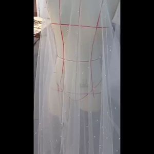 Bride Wedding Veils White Long Full Edge Lace Cathedral Veil One Layer Tulle Long for Wedding Dress