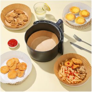 แผ่นกระดาษรองหม้อทอด กระดาษรองอบ กระดาษดูดซับน้ำมันในครัวเรือน กันติด กันน้ำ สำหรับหม้อทอดไร้น้ำมัน 50 ชิ้น